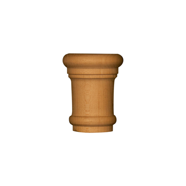 Osborne Wood Products 2 3/8 x 1 3/4 x 7/8 Small Traditional Half Round Capital in Rubberwood 892039RW